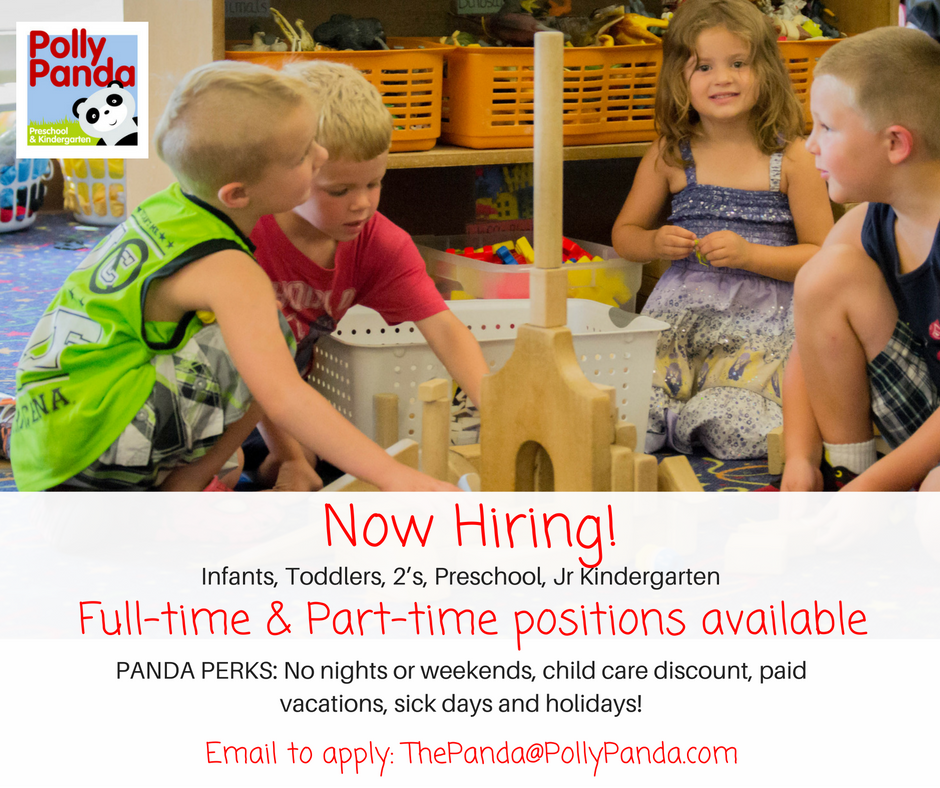 Children playing with wooden blocks in a Polly Panda classroom
